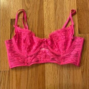 pink lace wire bralette